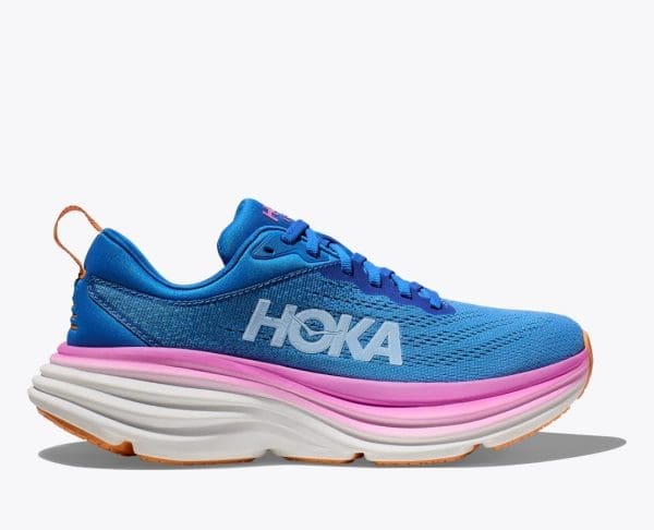Hoka Women's Bondi 8 Blue and Pink